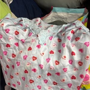 Colsie Love Heart Print Women's Nightgown with Lace